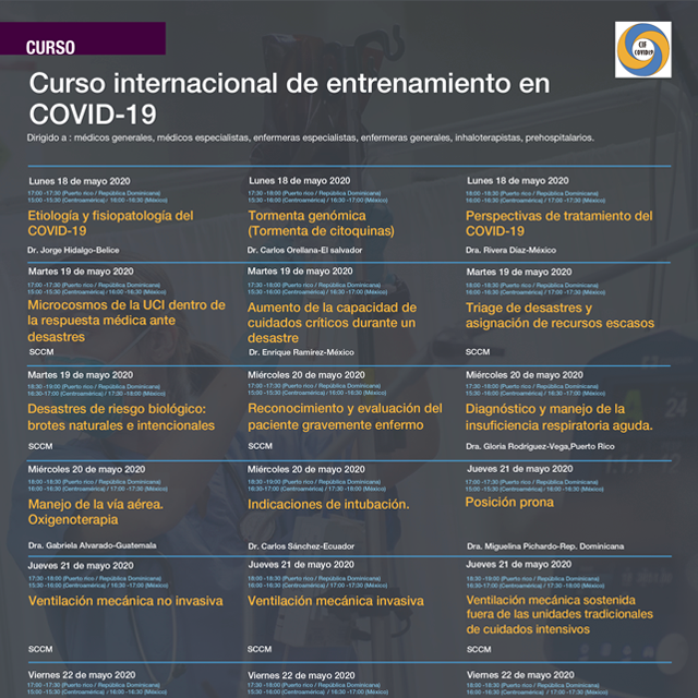 Realizan “Curso Internacional de Entrenamiento en COVID-19” La capacitación reunió alrededor de 2,500 participantes